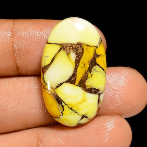 Natürlicher Honig Kingman Türkis Oval Form Cabochon Lose Edelstein für die Herstellung von Schmuck 25 Ct 28X17X5mm (Stein als Abbildung