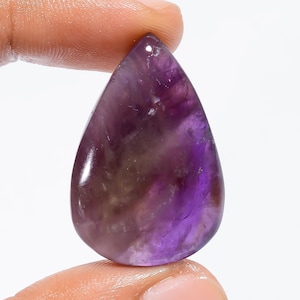 Cabujón de amatista natural, piedra preciosa de amatista suelta, cristal de amatista en forma de pera, piedra de nacimiento, tamaño 32 x 21 x 8 mm, peso 45 quilates, regalo para ella