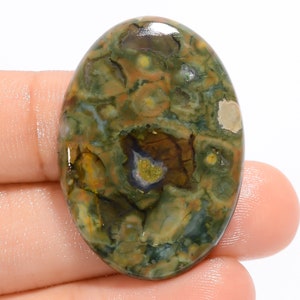 Cabochon de rhyolite naturelle, forme ovale, pierre précieuse de rhyolite en vrac, taille du cristal de rhyolite, 35 x 24 x 4 mm, poids, pierre de rhyolite de 30 carats