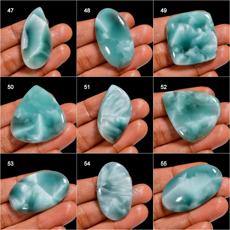 Natural Hemimorphite Gemstone Good Quality Stone Hemimorphite Cabochon Sky Blue Hemimorphite Stones Sky Blue Cabochon ( Stone as picture image 7