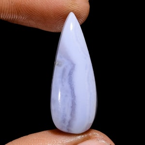Pietra preziosa di agata di pizzo blu naturale Goccia di agata di pizzo blu Cristallo di pizzo blu Cabochon 29X11X7 mm Dimensione 20 carati Pietra