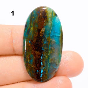 Pierre gemme lâche naturelle de cabochon de chrysocolle pour la fabrication de bijoux