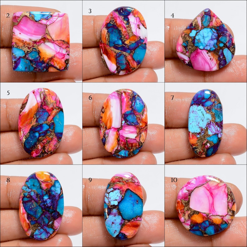 Natural Spiny Oyster Turquoise / Oyster Copper Turquoise Gemstone / Oyster Copper Turquoise Crystal / Birthstone / Multiple Choice Listing image 2