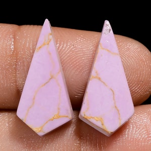 Paire de phosphosidérite naturelle forme bouclier Paire rose cristal Phosphosidérite rose Taille de pierre précieuse 19 x 9 x 3 mm