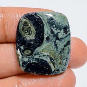 Natural Kambaba Jasper Gemstone Flat Back Polish Green Kambaba Jasper Stone 26X23X4 mm Size 25 Carat Star Galaxy Jasper Stone ( As Picture