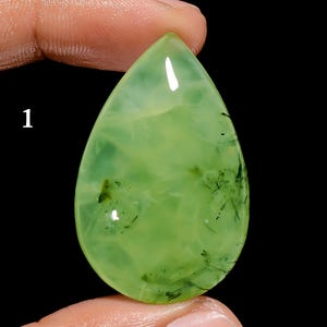 Cabochon de préhnite naturelle, pierre précieuse de préhnite en vrac, cristal de préhnite vert pour la fabrication de bijoux (pierre comme sur la photo)