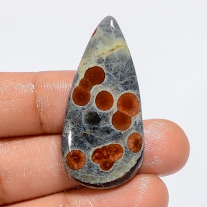 Natürliche Erdnuss Obsidian Birnenform Cabochon Lose Edelstein für die Herstellung von Schmuck 29 Ct. 40X19X4 mm (Stein wie Abbildung)