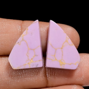 Paire de phosphosidérite naturelle de forme inégale rose Paire de cristaux de phosphosidérite rose Taille de pierre précieuse 22 x 14 x 4 mm