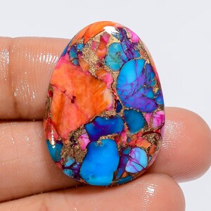 Piedra preciosa suelta en forma de huevo de turquesa ostra natural, cabujón para hacer joyas, 27 ct., 28 x 20 x 4 mm (piedra como en la imagen)