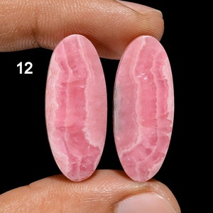 Paire de pierres précieuses de rhodochrosite naturelle, paire de cabochons de rhodochrosite assortis, cristal de rhodochrosite rose, pierre pour fabrication de bijoux, cadeau pour elle