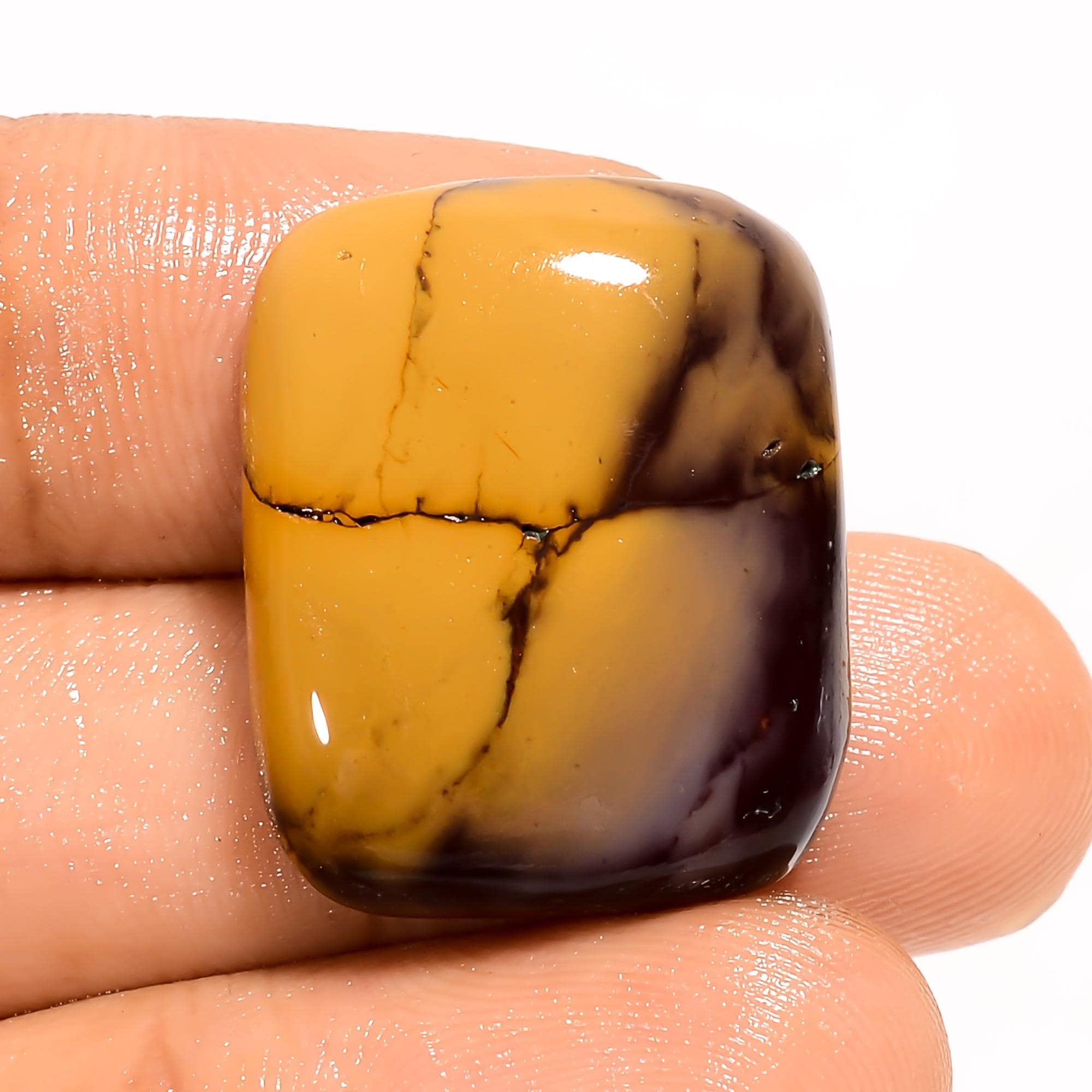 Natural Mookaite Cabochon: Red & Yellow Jasper Stone, 28 Carat