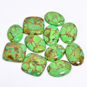 Cabochon di turchese rame verde naturale / Lotto all'ingrosso di pietre preziose turchesi / Pietre preziose di turchese rame verde / Turchese rame americano