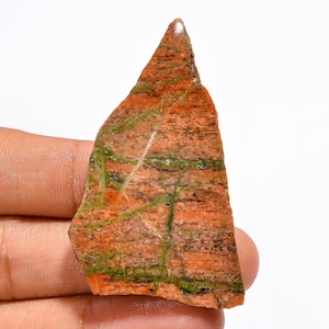 Elegante qualidade superior 100% natural unakite fantasia formato fatia pedra preciosa solta para fazer joias 50x40x5 mm 95 ct.