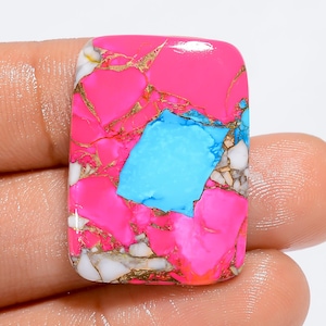 Cabochão de cobre turquesa em formato radiante, pedra preciosa solta para fazer joias, 25 ct, 29 x 21 x 5 mm (pedra conforme a imagem)