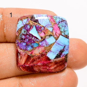 Natürlicher Spiny Oyster Kupfer Türkis Cabochon, Multi Oyster Türkis Edelstein, loser Edelstein, Schmuckstein, Geschenk für sie