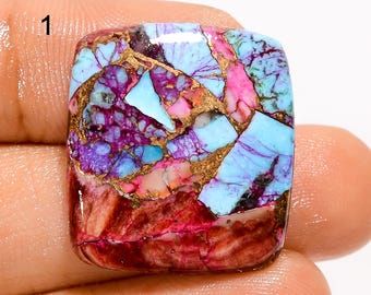 Natural Spiny Oyster Copper Turquoise Cabochon, Multi Oyster Turquoise Gemstone, Loose Gemstone, Jewelry Making Stone, Gift For Her