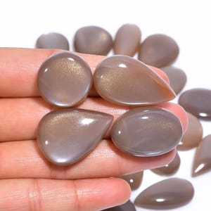 Natuurlijke grijze maansteen cabochon / groothandel veel maansteen / grijze maansteen kristal / steen sieraden maken / cadeau voor haar / geboortesteen