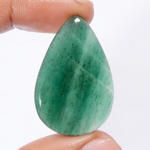 Pietra preziosa naturale avventurina verde Pietra verde goccia Avventurina verde cabochon Cristallo verde 34X23X4 mm Pietra da 30 carati (Pietra come immagine