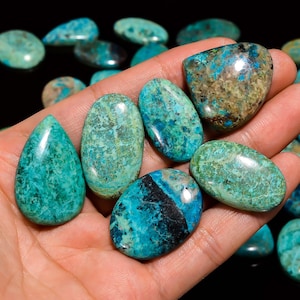 Natuurlijke chrysocolla cabochon / groothandel chrysocolla edelsteen / glad gepolijst chrysocolla-kristal / sieraden maken / cadeau voor haar