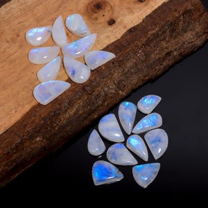 20 stuks natuurlijke regenboog maansteen cabochon mooie vorm edelsteen 17-27 mm maansteen kristal Veel voor het maken van sieraden (steen als foto)
