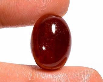 Naturlig Hessonit Granat Cabochon Oval Form Gomed Lös Ädelsten Platt Baksida (Sten som på bilden)