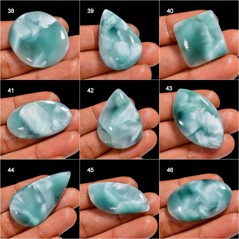 Natural Hemimorphite Gemstone Good Quality Stone Hemimorphite Cabochon Sky Blue Hemimorphite Stones Sky Blue Cabochon ( Stone as picture image 6