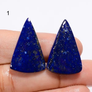 Natürliches Lapislazuli-Paar Cabochon, Zusammengepasstes Blaues Lapis-Paar, Lapis Lazuli-Paar-Edelstein für die Herstellung von Ohrringen