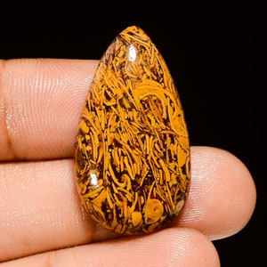 Cabochon Mariam Jasper naturale, pietra preziosa sciolta, pietra preziosa Mariam Jasper a forma di pera, pietra calligrafica, pietra per la creazione di gioielli