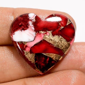 Seltene Red Buffalo Türkis Herz Form Cabochon Lose Edelstein für die Herstellung von Schmuck 28 Ct. 23X25X5 mm (Stein wie Abbildung