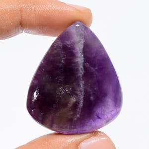 Cabochão de ametista natural, pedra preciosa de ametista solta, cristal de ametista em formato de pêra, pedra de nascimento, tamanho 37X31X8mm, peso 81 quilates, presente para ela