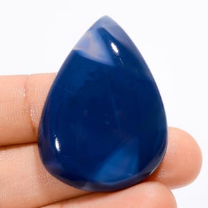 Opale blu naturale Owyhee a forma di pera, pietra preziosa sciolta, cabochon, per la creazione di gioielli, peso 53 carati, dimensioni 38X27X7 mm