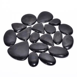 Cabochão de turmalina negra natural / Lote de atacado de pedras preciosas de turmalina negra / Cristal de turmalina negra / Pedra para fazer joias / Presente para ela