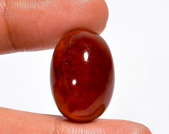 Naturlig Hessonit Granat Cabochon Oval Form Gomed Lös Ädelsten Platt Baksida (Sten som på bilden)