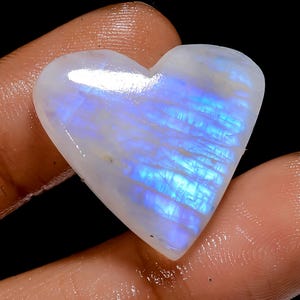 Natürliche Regenbogen Mondstein Herzform Cabochon Lose Edelstein für die Herstellung von Schmuck 24 Ct. 22X24X4 mm (Stein wie in Abbildung)