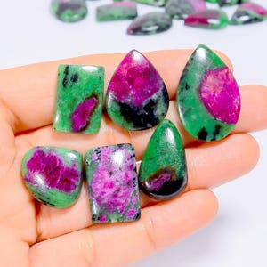 Natürlicher Rubin Zoisit Cabochon Lose Edelstein 23 Stück Lot für die Herstellung von Schmuck 361 Ct. 16X11 27 x 18 mm (Stein wie Abbildung)