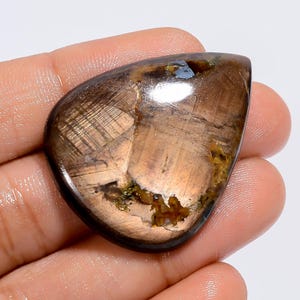 Zaffiro dorato naturale a forma di pera, pietra preziosa cabochon per la creazione di gioielli, 72 carati, 36 x 29 x 5 mm (pietra come da foto).