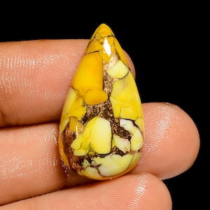 Natürlicher Honig Kingman Türkis Birnenform Cabochon Lose Edelstein für die Herstellung von Schmuck 21 Ct. 27X15X6 mm (Stein wie Abbildung