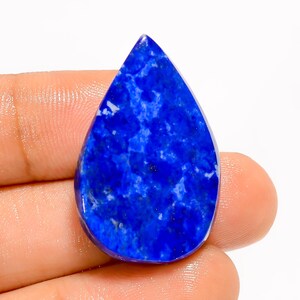 Natural Lapis Lazuli Pear Shape Cabochon Loose Gemstone For Making Jewelry 35 Ct. 30X19X6 mm ( Stone As Picture )
