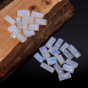 30 stuks natuurlijke regenboog maansteen cabochon rechthoekige vorm edelsteen 16-28 mm maansteen kristal Veel voor het maken van sieraden (steen als foto)