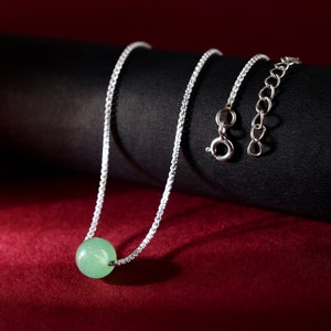 Grün Aventurin Anhänger Halskette mit 925 Sterling Silber Einstellbar Kette Größe 18 &quot;Geschenk für Sie
