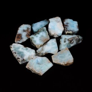Natürlicher Larimar Fancy Form Scheibe lose Edelstein 10 Stück Lot für die Herstellung von Schmuck Gewicht 181 Karat Größe 18X12 26 x 18 mm (Roh wie ein Bild)