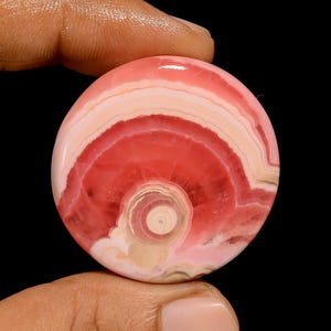 天然ロードクロサイト ラウンドシェイプ カボション ルースジェムストーン ジュエリー製作用 76カラット 34X34X5 mm (石は写真の通り)
