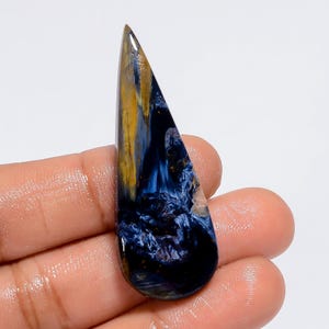 Pietersite Cabochon a Goccia Lunga, Cristallo Pietersite Lucidato da Entrambi i Lati, Dimensioni 48X16X4 mm