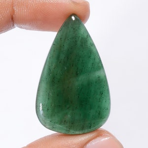 Pietra preziosa naturale avventurina verde Pietra verde goccia Avventurina verde cabochon Cristallo verde 37X23X5 mm Pietra da 35 carati (Pietra come immagine