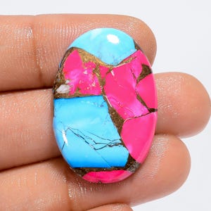 Zucchero filato naturale ovale rame turchese cuscino forma cabochon pietra preziosa sciolta per la creazione di gioielli 24 ct 29X19X3 mm (pietra come da foto)