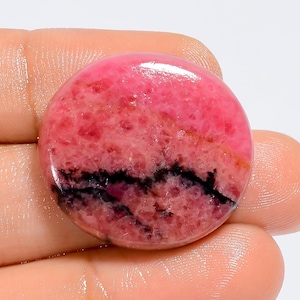 Natürlicher Rhodonit Oval Form Cabochon Lose Edelstein für die Herstellung von Schmuck 40 Ct. 26X24X5 mm ( Rhodonit wie Abbildung )