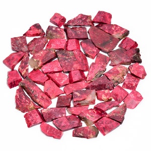 Natural Pink Thulite Slice Raw Thulite Slabs Pink Thulite Rough Slices Raw Thulite For Craft Rough Pink Slices Pink Raw Slab ( Size 20-40mm)