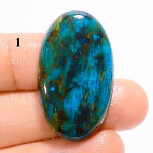 Pierre gemme lâche naturelle de cabochon de chrysocolle pour la fabrication de bijoux