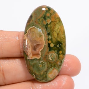 Cabochon de rhyolite naturelle, forme ovale, pierre précieuse de rhyolite en vrac, taille du cristal de rhyolite, 44 x 24 x 6 mm, poids, pierre de rhyolite de 50 carats