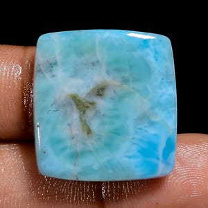 Piedra preciosa suelta de larimar natural con forma radiante, cabujón para hacer joyas, 35 ct., 23 x 22 x 5 mm (piedra como en la imagen)